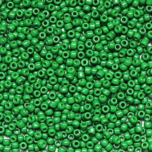 Bala&Fillic Dark Green Color 3mm Seed Beads About 3600pcs/100Grams in Bag, 8/0 Glass Craft Beads for Making Bracelet and Necklace (Dark Green) - color: Dark Green
