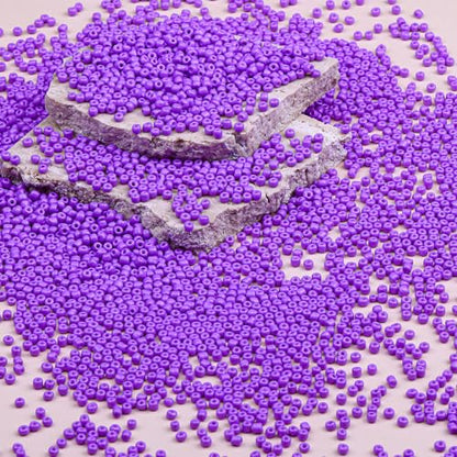 2mm Glass Seed Beads Bulk, Light Purple 12/0 Tiny Round Seed Bead, Small Mini Pony Craft Beads for Bracelet Necklace Wrist Jewelry Making Beading Weaving DIY Crafts Supplies - color: Light Purple