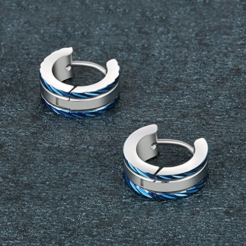 Aroncent Stainless Steel Hoop Earrings: 3-8 Pairs Men Small Hoop Huggie Hinged Earrings Set for Men Women 4mm Valentine Day Gifts - color: B-5PCS