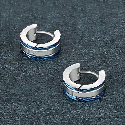 Aroncent Stainless Steel Hoop Earrings: 3-8 Pairs Men Small Hoop Huggie Hinged Earrings Set for Men Women 4mm Valentine Day Gifts - color: B-5PCS