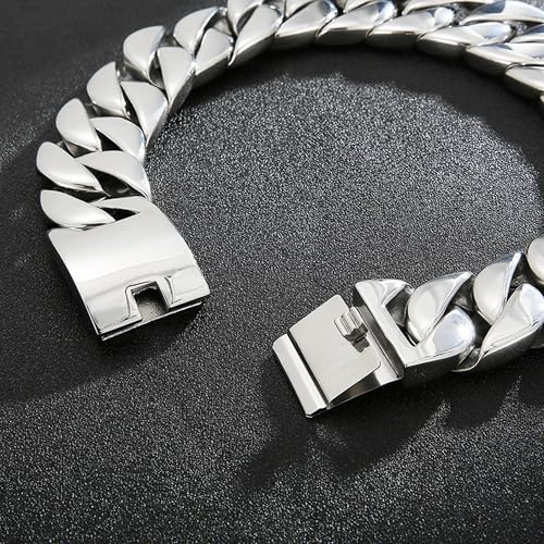 ROWIN&CO Jewelry Huge 32mm Chunky Chain Necklace Heavy Sturdy 316L Stainless Steel Hip Hop Punk Fashion Party Gift for Men Women Cuban Chain, 8.66-35 Inch