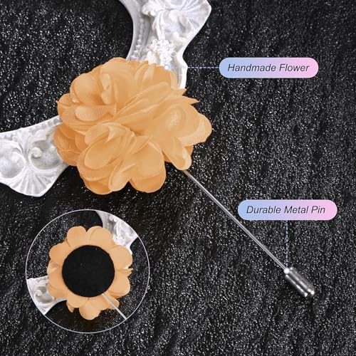 M METERXITY Flower Lapel Pins for Men, Boutonnieres Pin Camellia Flower Groom Boutonnieres for Wedding/Graduation - color: Skin Pink