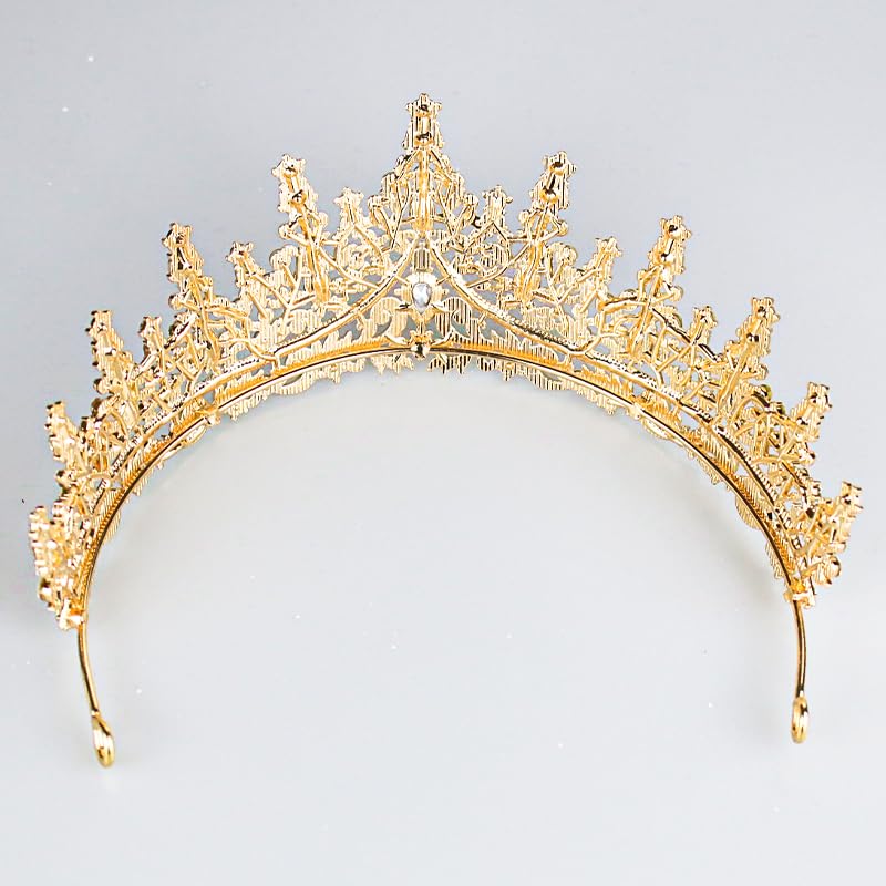 Tiaras and Crowns for Women Crystal Princess Tiaras Rhinestone Queen Crowns For Wedding Bridal Birthday Prom Pageant Party (Tiara 100) - color: Gold AB