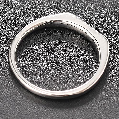Jude Jewelers Stainless Steel Hammered Floral Narrow Signet Stacking Style Promise Statement Anniversary Ring - color: Silver