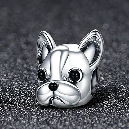 BISAER 925 Sterling Silver Charms for Bracelets Cat Dog Sloth Animal Beads Butterfly Fairy Heart Dangle Pendant Charms - color: Dog