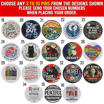 Minnesota State Abolish Ice Button Pin - Resistance Pinback - Ice Out Round Badge - Immigrant Rights Pins - Political Protest Pinback - Anti President Round Badge For Bags & Jacket - size: Choose 3–10 Pins