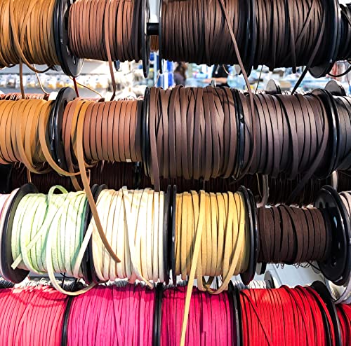 Mandala Crafts 3mm Round Rust Faux Suede Vegan Leather, Jewelry Making | 11 Yards Durable Leather Strings for Bracelets, Necklaces, Braiding, Dream Catchers, Chokers, Pendants & Lacing - color: Rust, size: Round 3mm 11 Yards