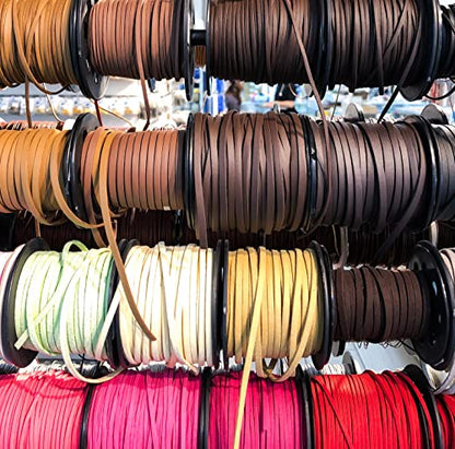 Mandala Crafts 3mm Round Rust Faux Suede Vegan Leather, Jewelry Making | 11 Yards Durable Leather Strings for Bracelets, Necklaces, Braiding, Dream Catchers, Chokers, Pendants & Lacing - color: Rust, size: Round 3mm 11 Yards