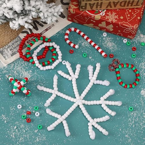 Red White Blue Green Pony Beads for Bracelets Christmas Beads for Friendship Bracelets 1000 Pcs Independent Day Plastic Beads for DIY Necklace Jewelry Making Supplies - color: Red White Blue Green Transparent