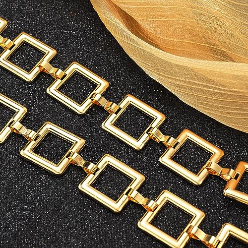 Women's Chain Belt Metal Waist Belt Chunky Belly Link Belt - color: 23025 Gold, size: M: 47.2 in