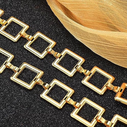 Women's Chain Belt Metal Waist Belt Chunky Belly Link Belt - color: 23025 Gold, size: M: 47.2 in
