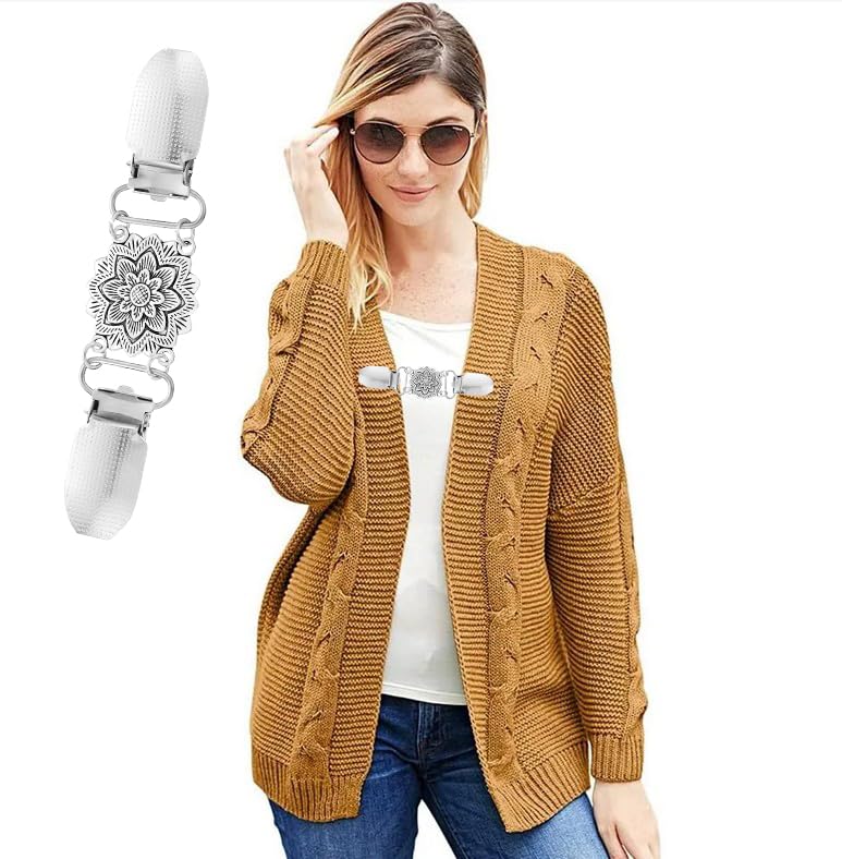 3 Styles Vintage Shirts Dresses Shawl Clips for Women Girls Retro Cardigan Collar Clips Brooch for Clothing - style: Style 2