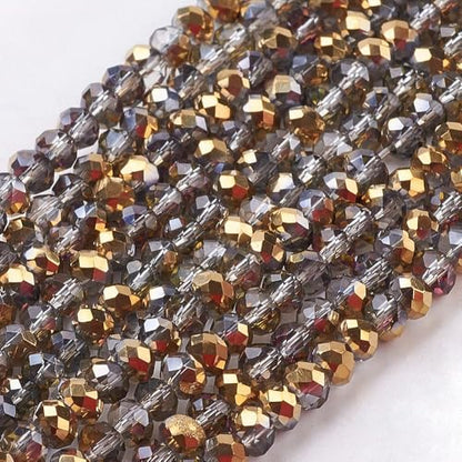 1350pcs Faceted Rondelle Glass Seed Beads 3x2mm Mini Crystal Loose Spacer Beads for DIY Friendship Bracelet Necklace Beading Craft Jewelry Making Ornament, Gold - color: Gold