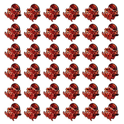 50 PCS Mini Hair Claw Clips， Bangs Strong Grip Multifunction Clamp Clips. (Black + Transparent white + brown) - color: Black + Transparent white + brown