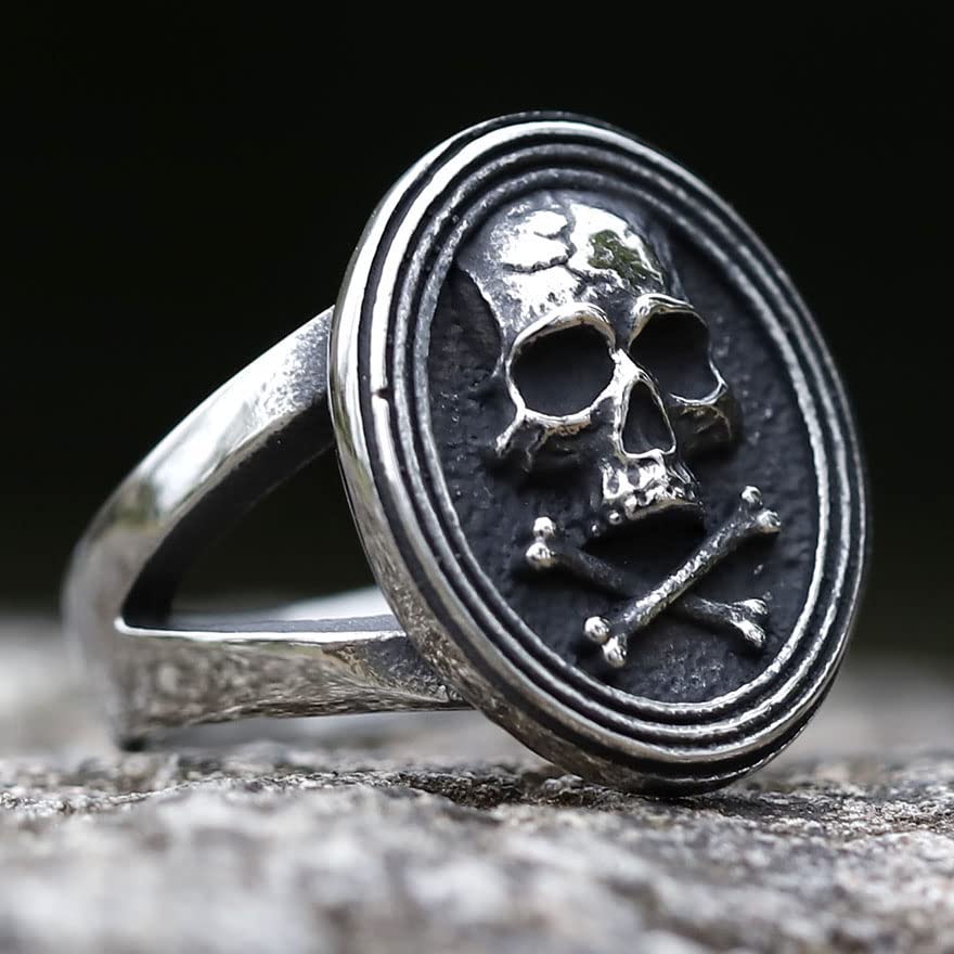 2023 Skull Ring Cool Evil Death Punk Rock Stainless Steel Rings Aly Style Jewelry - style: R1073