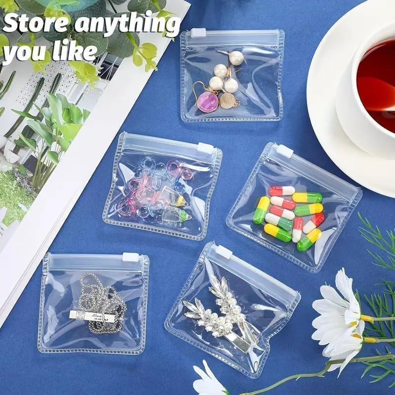 10 Pack Jewelry Storage Rolls - Reusable Zipper Bags for Pill Organizer and Travel Essentials, Nylon Accessory Pouches with Zipper Closure