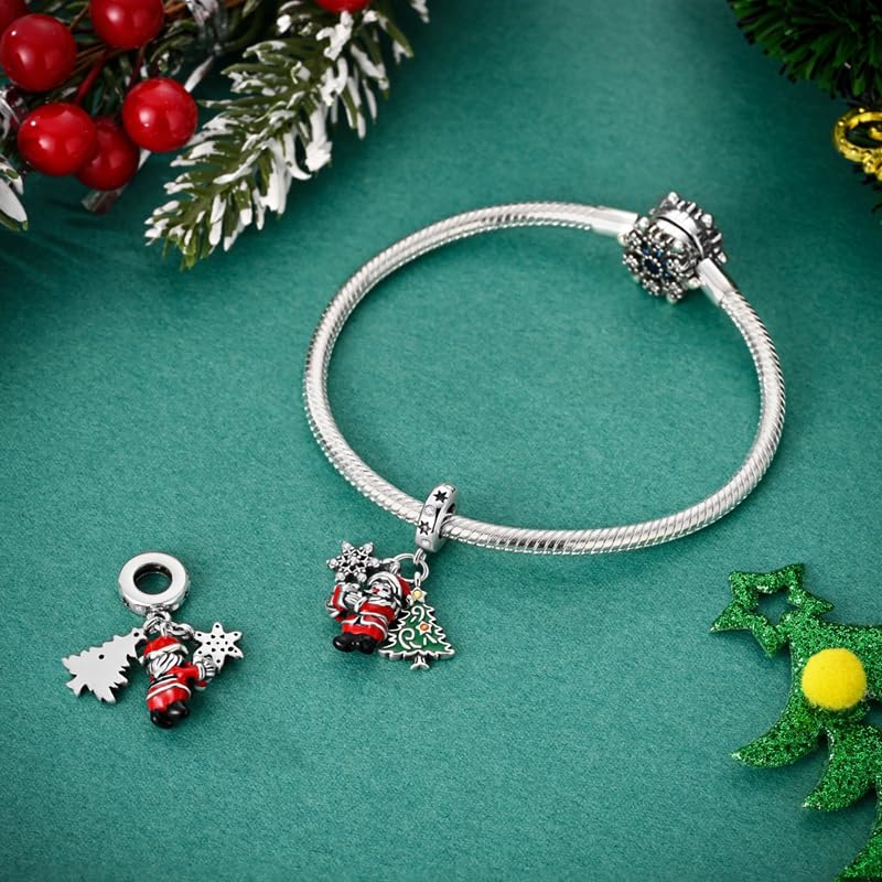 CYCUFF 925 Sterling Silver Charms Suitable for Charm Necklaces, Bracelet Pendants Beads Jewellery Gift for Women - color: Christmas Gift Charms