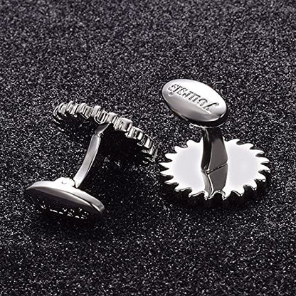 Yoursfs Novelty Sunflower/Love Knot/Architect Cufflinks for Men Funny Stainless Steel Cufflinks Personalized Cuff links Wedding Gift Fashion Jewelry - style: Colorful Sunflower Cufflinks