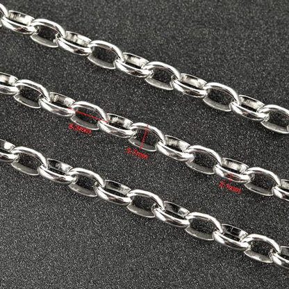UMAOKANG 16.4 Feet Stainless Steel Jewelry Making Chain Oval Chains Bulk with Jewelry Findings Men and Women Necklace DIY - color: Steel Rolo