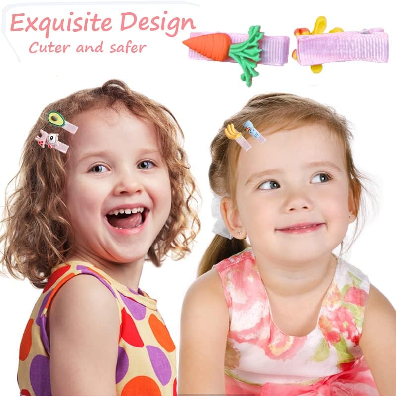 28 PCS Cute Hair Clips Fashion Girls Hair Accessories Flower Fruit Colorful Rainbow Candy Dessert Lovely Animal Barrettes Set Non-slip Metal Snap Pins for Girls Kids Teens Toddlers (Style C) - color: Style C