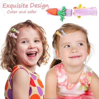 28 PCS Cute Hair Clips Fashion Girls Hair Accessories Flower Fruit Colorful Rainbow Candy Dessert Lovely Animal Barrettes Set Non-slip Metal Snap Pins for Girls Kids Teens Toddlers (Style C) - color: Style C