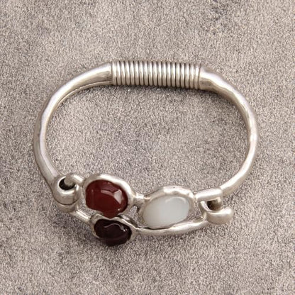 Gold Cuff Bracelet for Women Chunky Bracelet Statement Bracelet | Chunky Bangle Bracelets for Women Silver Beaded Open Bangle Stackable Stretch Bead Bracelet Boho Jewelry Gift for Wife Couple - style: Silver Bangle Bracelets