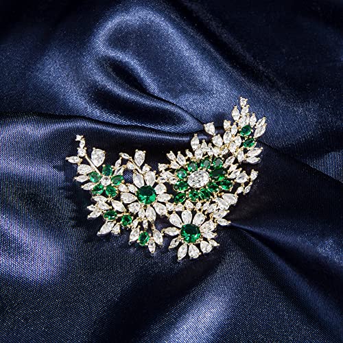 Brooches for Women, Shiny Cubic Zirconia Brooch Pins for Women Fashion Brooch Pin Broach Jewelry Gift - color: Rosa multiflora