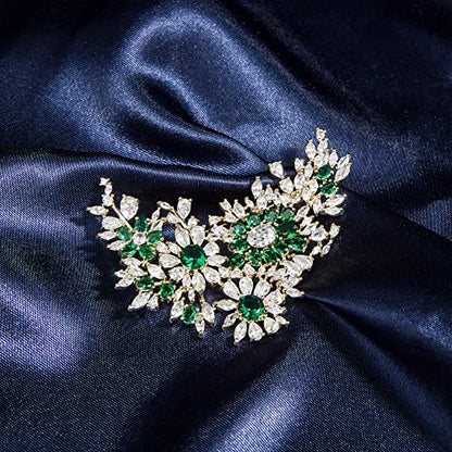 Brooches for Women, Shiny Cubic Zirconia Brooch Pins for Women Fashion Brooch Pin Broach Jewelry Gift - color: Rosa multiflora