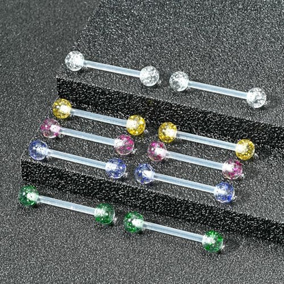 FECTAS 14G Plastic Nipple Rings for Surgery Plastic Tongue Rings Bioflex Flexible Acrylic Piercing Retainer 5 Pairs 14/16/18mm - style: Modern