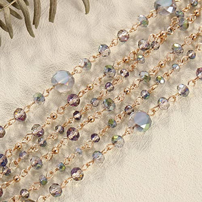 Firstmeet Long Chain Multi Layer Fashion Glass Beads Handmade Necklace for Women - color: Milky Green