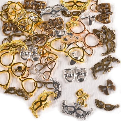 stino 100 G Mixed Style Metal Charms for Jewelry Making, Bulk Silver & Gold Plated, for Bracelet, Necklace, Earrings DIY Crafts - style: Masquerade Mask