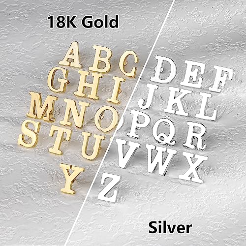 Initial Lapel Pin for Men Women, Brooch Pins for Men Suits, Metal Button Pins in 18K Gold and Silver Tone. - color: Gold-M