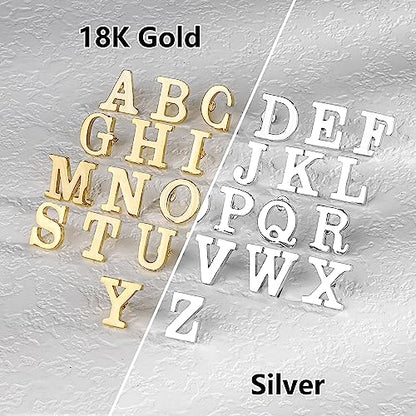 Initial Lapel Pin for Men Women, Brooch Pins for Men Suits, Metal Button Pins in 18K Gold and Silver Tone. - color: Gold-M
