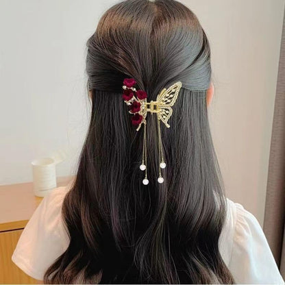 Butterfly Hair Clips - Flower Hair Clip for Women - Small Cute Rhinestone Mini Hairpins - 1PCS - color: Flower Butterfly