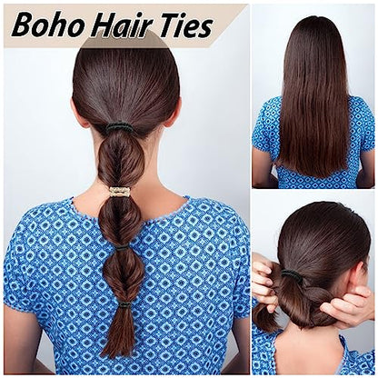 KANPRINCESS Boho Hair Tie Bracelets - Elastic Bands for Women's Ponytails, Daily Life, Sports, and Work (20pcs) - color: Set6
