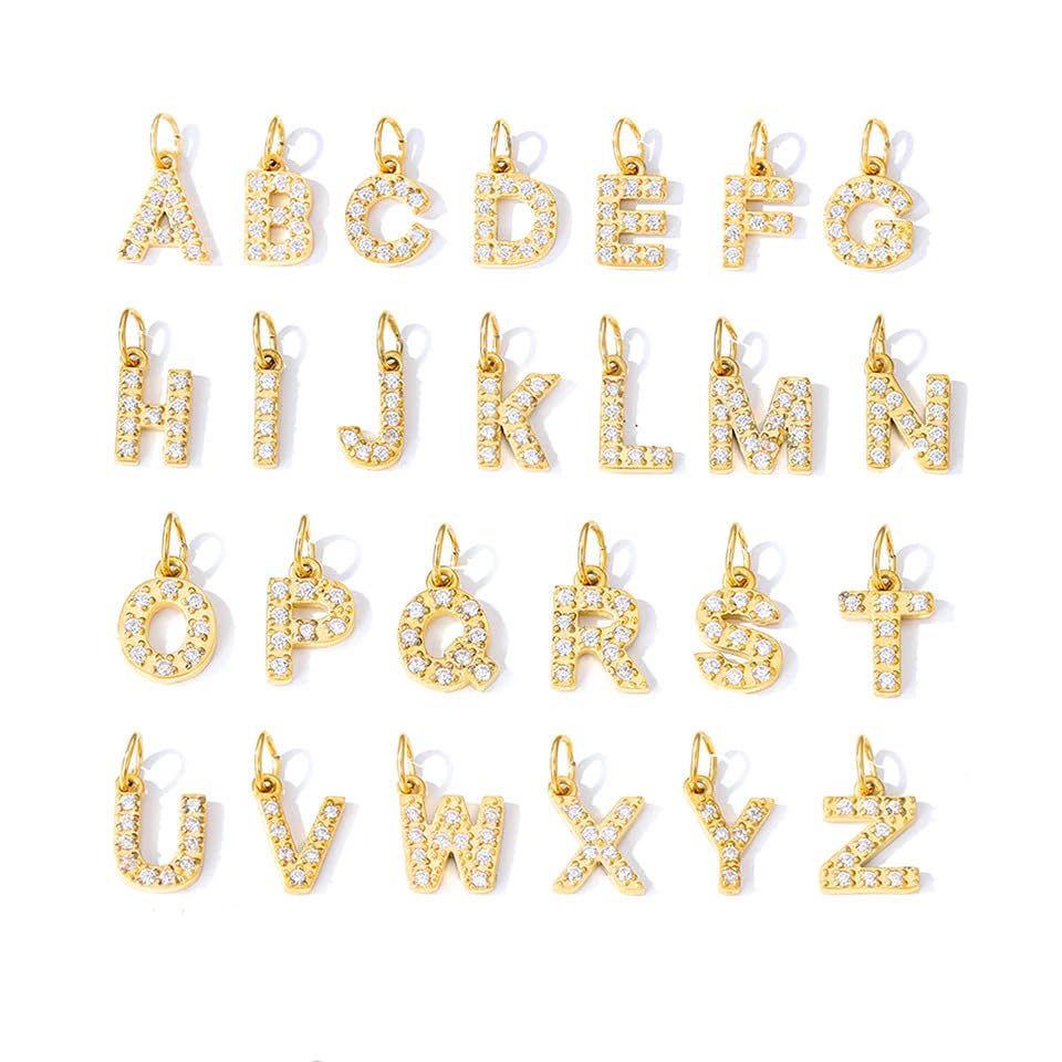 TRANGEL ProJewelry Gift for Christmas, Personalized Initial Necklaces for Women,Custom Name Necklace with Shiny Zircon,Dainty A-Z Pendant Letter Charm Necklace,Trendy Gold Jewelry Gift