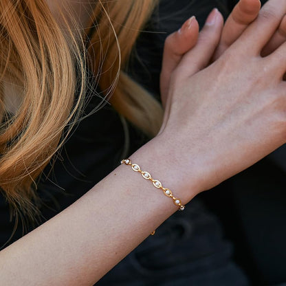 Gold Pearl Bracelet for Women, 18K Gold Plated Dainty Pearls Beaded Chain Bracelet Jewelry Gifts for Women - color: A-Gold 1