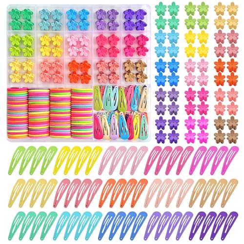 Hair Accessories for Toddlers, 220pcs, Colorful Mini Flower Claw Clips for Toddlers Cute Tiny Snap Hair Clips Metal No Slip Snap Hair Barrettes for Baby Fine Hair