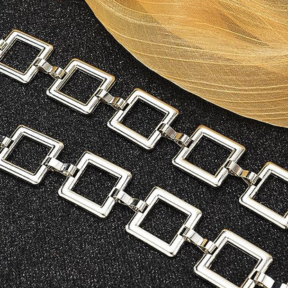 Women's Chain Belt Metal Waist Belt Chunky Belly Link Belt - color: 23025 Silver, size: S: 41.3 in