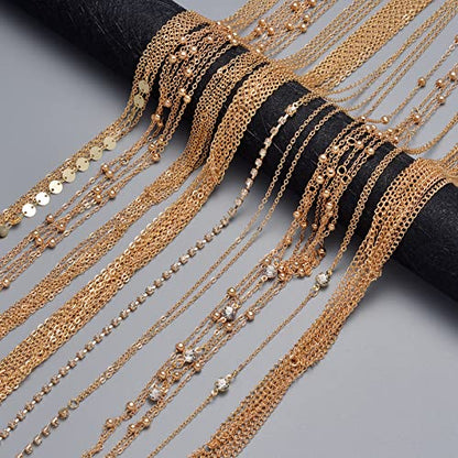 4-8Pcs Sexy Body Chain Belly Waist Chain Necklace Summer Beach Bikini Bra Body Jewelry for Women Gold Tone - style: E:8Pcs, Gold Tone