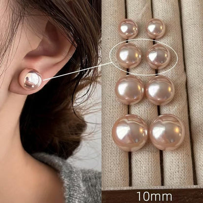 Natural Freshwater Cultured Pearl Stud Earrings, AAAA+Handpicked, Sterling Silver 18K Gold Plated Hypoallergenic Earring Studs Jewelry For Women - color: Pink light, size: 10mm