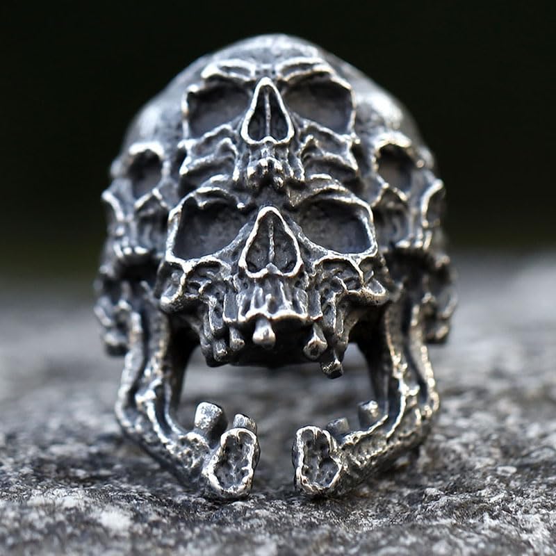 2023 Skull Ring Cool Evil Death Punk Rock Stainless Steel Rings Aly Style Jewelry - style: R972