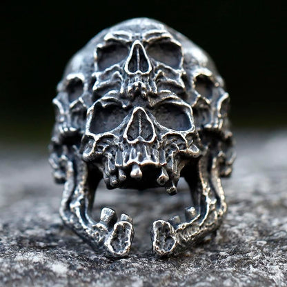 2023 Skull Ring Cool Evil Death Punk Rock Stainless Steel Rings Aly Style Jewelry - style: R972