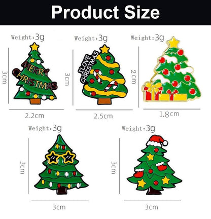 Cute Enamel Pin Set Lapel Pins Brooches Cartoon Brooch Badge Pins for Clothes Bags Backpack for Women - color: Christmas Tree