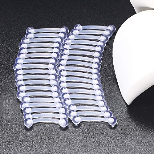16G Clear Plastic Curved Barbells Eyebrow Ring Snake Eyes Tongue Rings Acrylic Bioflex Cartilage Helix Tragus Earrings Nipple Belly Lip Ring Piercing Retainer Length 6mm 8mm 10mm 12mm 36pcs - color: 36Pcs 16G 10mm