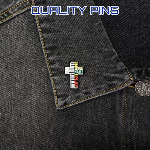 Enamel Pins, Cute Pins for Backpacks, Hat Pins, Novelty Brooch Pins, Backpack Pins, Lapel Pins for Men, Women, Girls, Boys. For Lanyard, Bags, Hats, Caps, Clothing - color: In Jesus' Name