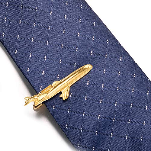 Yoursfs Unique Ship Car Tie Clips for Men Novelty Cool Transportation vehicles Tie Clip Bar Pins Men's Fashion Jewelry - style: Plane