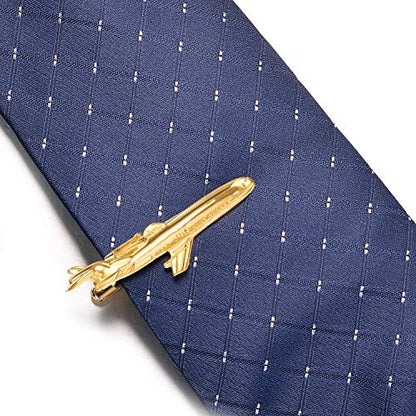 Yoursfs Unique Ship Car Tie Clips for Men Novelty Cool Transportation vehicles Tie Clip Bar Pins Men's Fashion Jewelry - style: Plane