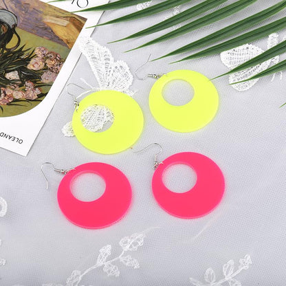 Halloween Earrings Set for Women Geometric Earrings 80s 90s Earrings Halloween Costumes Accessories for Women Halloween Gifts - style: round