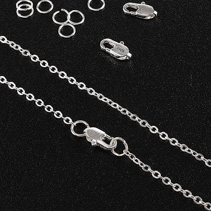 925 Sterling Silver Jewelry Making Lobster Clasps with Open Jump Rings Set | Small Spring Italian Clasps Lobster Claw Jump Rings Necklace Chains Connect Link Repair kit Supplies 925 Jewelry Findings - color: 23PcsB